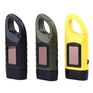 Fabbrica diretta portatile ABS manovella solare dinamo torcia a LED per Backpacking Multi-funzione di sopravvivenza ricarica USB - Product Image 4