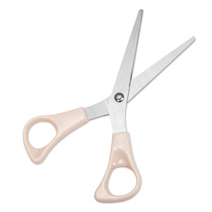Office Scissors Stainless Steel Straight Blade Light Pink Home Use Paper Cutting Student Multipurpose - Product Image 1