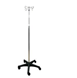 크롬 도금 롤링 IV 폴 롤링 휠 프리미엄 2 또는 4 후크-5 다리 플라스틱베이스 - Product Image 3