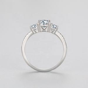 JZ1487 Benutzer definierte Zirkonia Ewigkeit ringe Frauen CZ Schmuck Versprechen Verlobung Hochzeit Drei Stein 925 Sterling Silber Ringe - Product Image 4