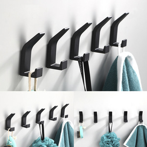 Chengming Wall Mounted Aluminum <b>Hooks</b> No Drilling <b>Bathroom</b> Towel <b>Hook</b> Minimalist Design Space Aluminum Material - Product Image 4