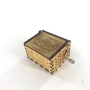 Portátil en miniatura de Encargo Hecho A mano de <span class=keywords><strong>la</strong></span> canción de Navidad de madera caja de música - Product Image 2