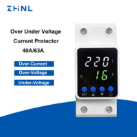 Dispositif de protection contre les surtensions et les surintensités ZHNL 220V 40A 63A 80A monophasé AC, réglable, à montage sur rail DIN, relais de protection