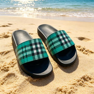 Wholesale Price Luxury High Quality Striped <b>Flat</b> <b>Sandals</b> for Women Designer Outdoor Casual Fashion Walking <b>Sandals</b> for Men - Product Image 2