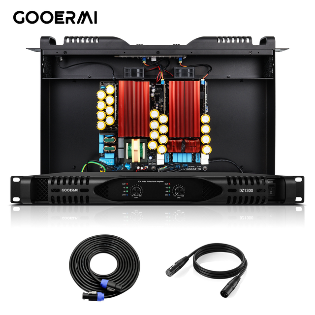 DZ1300 2-Channel Class D Amplifier 1300W Pro Audio Stereo Karaoke Sound System 1U Digital Power Amplifier Receivers Amplifiers