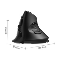 Souris verticale ergonomique Delux M618 BU, 6 boutons, 800/1200/1600 DPI, optique, pour droitier, avec repose-poignet, pour PC portable
