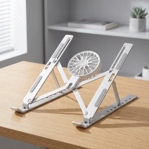 Soporte Ajustable para Tablet PC de 7 Niveles, Aleación de Aluminio con Ventosa Magnética, Diseño Manos Libres, Ventilador de Refrigeración Extraíble para Dispositivos de 4-7 Pulgadas - Product Image 3