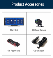 Kamera Mobil 4CH Layar 10" 720P Lensa Ganda dengan ADAS GPS Navigasi Android 8.1 Streaming Langsung 4G di Ponsel Kartu 512G