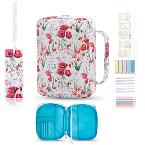 Funda para Biblia Oxford con diseño floral, bolsillo trasero con cremallera, asa y marcapáginas - Bolsa portátil para Biblia para <span class=keywords><strong>mujer</strong></span> - Product Image 1