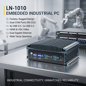 Mini PC Industrial Robusto sin Ventilador <span class=keywords><strong>LN</strong></span> 1010 para Automatización de Fábrica, con Doble LAN, RS232, HDMI, VGA, USB, WiFi, 4G SIM, DC12V - Product Image 5