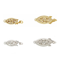 Fermoir ovale classique en or rempli de filigrane et de perles pour la fabrication de bijoux DIY, connecteurs de perles en argent sterling inaltérable