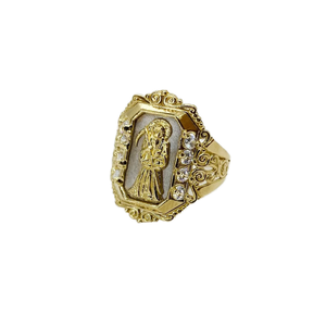 Anillo de boda rectangular vintage chapado en oro rosa Duyizhao con diseño de faraón para hombre/niño, estilo hip-hop - Product Image 1