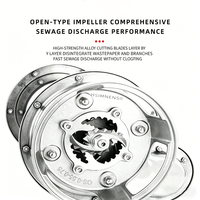 Pompe submersible de découpe des eaux usées en acier inoxydable 304, 220V, haute pression, résistante à la corrosion, pour usage domestique