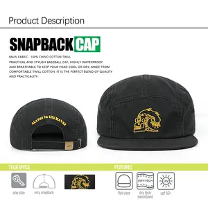 Logotipo de bordado personalizado 5 6 Panel Snapback gorra de béisbol sombrero para hombres algodón estructurado Color sólido mujeres Hip Hop gorras deportivas
