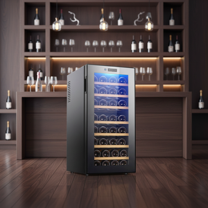 Enfriador de Vino Inteligente de Una Sola Zona con Compresor, 330L, 108 Botellas, Refrigerador para Bodega - Product Image 5