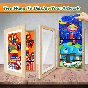 กรอบไม้กันน้ำสำหรับแสดงผลงานศิลปะเด็ก ขนาด 8.5x11 นิ้ว เปิดด้านหน้าได้ กล่องไม้ใส่ผลงานศิลปะ - Product Image 4
