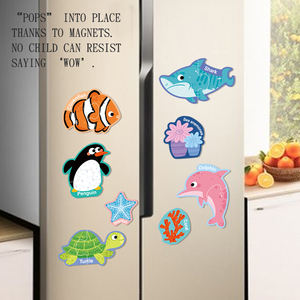 Rompecabezas Magnético de <span class=keywords><strong>Animales</strong></span> Marinos de Dibujos Animados para Refrigerador, <span class=keywords><strong>Pizarra</strong></span> Blanca y Negra - Product Image 5