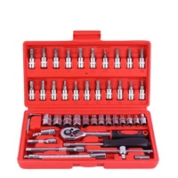 Jeu de douilles à chocs et de tournevis de 46 pièces, kit d'outils manuel pour réparation automobile OEM, jeu de clés en acier au chrome-vanadium, garantie de 3 ans