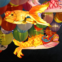 Lanternes de poisson artisanales d'extérieur et d'intérieur, décoration traditionnelle chinoise pour les festivals, arche de porte pour les restaurants et les parcs