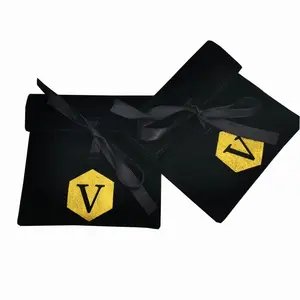 Wholesale Customized Printed Golden Logo Recycled Microfiber Suede Drawstring Gift Jewelry Pouch