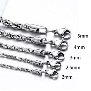 NS1061 로프 체인 목걸이 골드 스테인리스 스틸 남녀공용 - Product Image 3