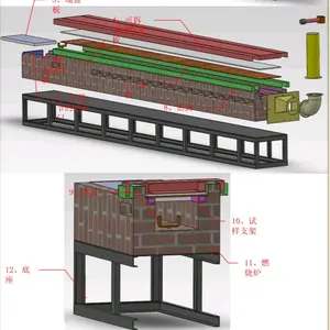 Mesin pengujian ASTM E 84 untuk properti pembakaran permukaan bahan bangunan