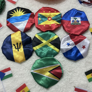 Bonnet en <span class=keywords><strong>soie</strong></span> classique personnalisé à double couche doublé de satin, avec drapeau haïtien des Caraïbes, pour 18 pays - Product Image 1