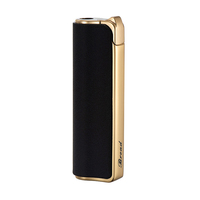 Briquet à allumage par pression en métal avec logo personnalisé, résistant au vent, flamme bleue, briquet à butane gonflable pour cigarettes, cigares, accessoires de fumeur