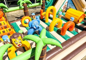 Siêu Khổng Lồ Jungle World <span class=keywords><strong>Fun</strong></span> City Inflatable Nhảy Bouncy Nệm Để Bán - Product Image 3