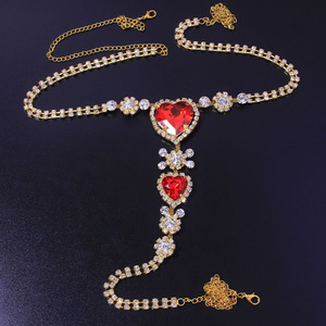 Chaîne de taille sexy pour la plage d'été avec strass, chaîne de corps en rubis tendance pour les sorties estivales - Product Image 4