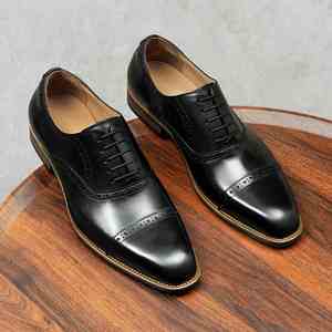 Zapatos de Vestir de Cuero Genuino para Hombre, Estilo Nuevo, con Detalles Tallados, Diseño Clásico, Adecuados para Ocasiones Formales, Sociales y Bodas - Product Image 5