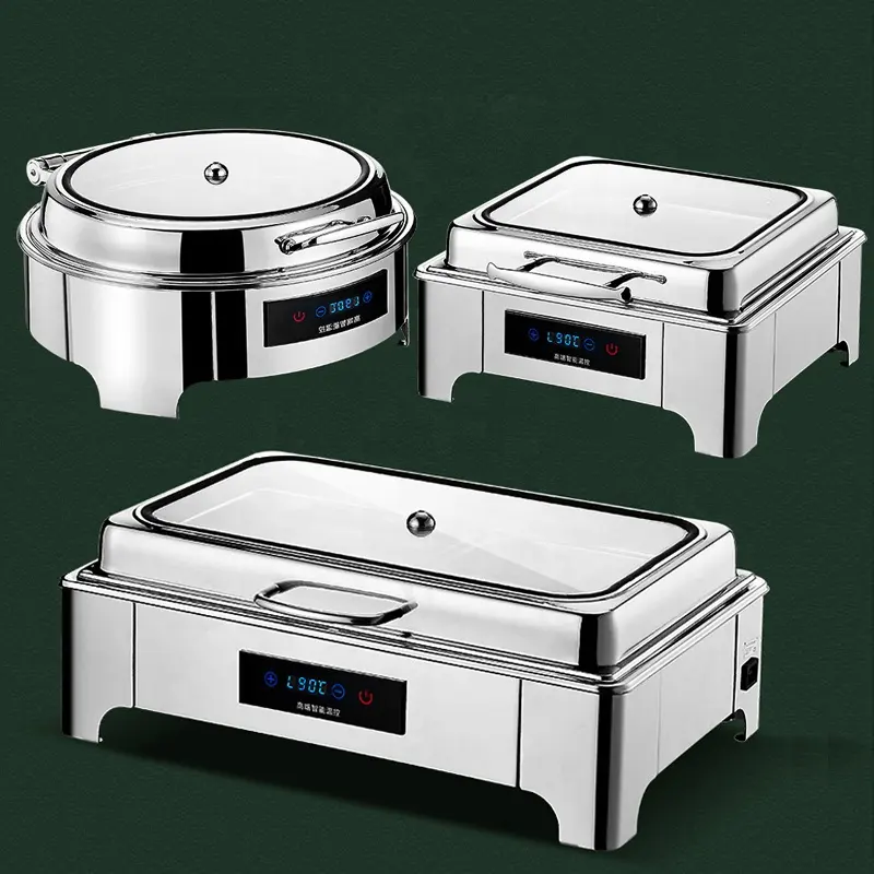 Round electrical Heating Chafing Dish Electric Square Chafing Dishes Buffet Rectangle Food Warmer for Restaurant