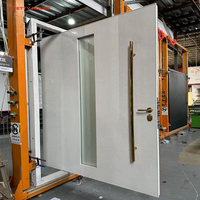 Portes d'entrée modernes en aluminium de grande taille avec verre dépoli, isolation thermique et étanchéité pour usage extérieur