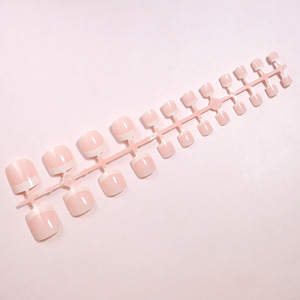 Accessoires pour l'art des ongles très vendus, motif à carreaux tendance, arc rose régulier, bord <span class=keywords><strong>blanc</strong></span>, <span class=keywords><strong>faux</strong></span> ongles pour les orteils - Product Image 5