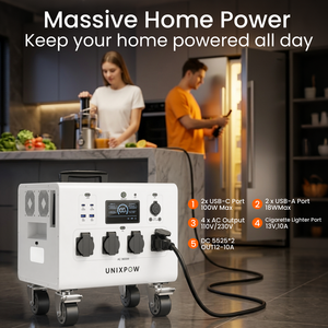 Unixpow Portable Power Station 6092Wh LiFePO4 Battery MPPT <b>UPS</b> Solar Charging <b>Home</b> Backup US Plug Pure Sine Wave - Product Image 5