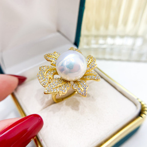 S925 Silver DIY <b>Pearl</b> Accessories Empty Holder Concealer Pendant Ring Fine Jewelry <b>Set</b> for Fashion 9292 - Product Image 4