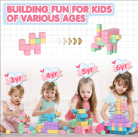 Ensemble de cubes de construction magnétiques de couleur unie, jouets sensoriels Montessori STEM pour enfants et tout-petits, apprentissage créatif et éducatif