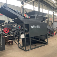 Machine de criblage de sable minier d'une capacité de 70 m³/heure avec tamis de 8 mm, moteur et trémie d'alimentation à bande transporteuse en acier inoxydable 304