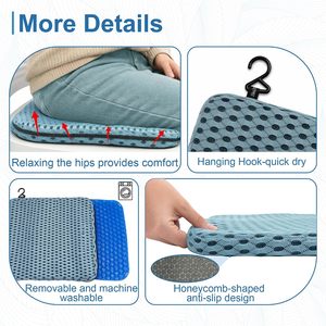 Coussins et oreillers de confort pour chaise de bureau et siège de voiture en mousse à mémoire de forme, emballage en sac OPP, carré, couleur personnalisée, tissé 100% polyester découpé - Product Image 6