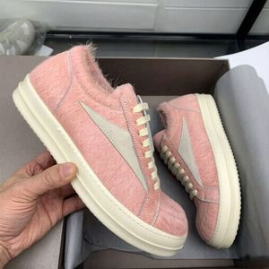 Zapatillas bajas de cuero de lujo Owens para hombre y mujer, con cordones, suela gruesa, informales, planas, en stock, color negro - Product Image 2