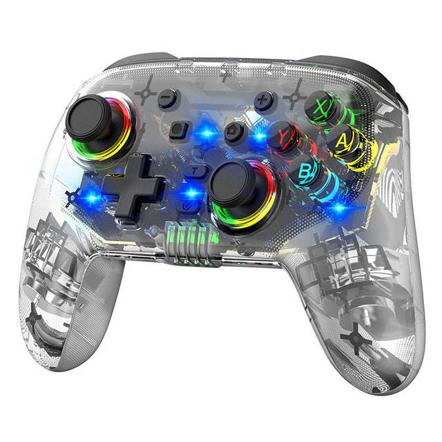 S09 Multi-Platform Wireless Gaming Controller for Switch Gamepad with LED Light Adjustable Vibration Joystick for Android/iOS/PC