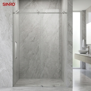 Puerta de <span class=keywords><strong>Ducha</strong></span> <span class=keywords><strong>Corredera</strong></span> Individual de Acero Inoxidable 304 Plateado Pulido de Lujo, <span class=keywords><strong>1</strong></span> Fija y <span class=keywords><strong>1</strong></span> <span class=keywords><strong>Corredera</strong></span>, con Pantalla de Vidrio Templado de Seguridad para Villa - Product Image 4