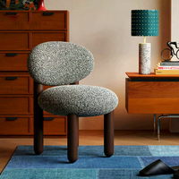Chaise de salle à manger simple, vintage, pour usage domestique, salon, avec rembourrage doux, en bois massif, tabouret de coiffeuse italien de luxe léger