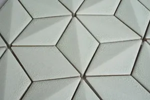 Mosaico de azulejos de cerâmica, luxo 3d kiln ice crack design mosaico irregular hexágono branco cerâmica mosaico