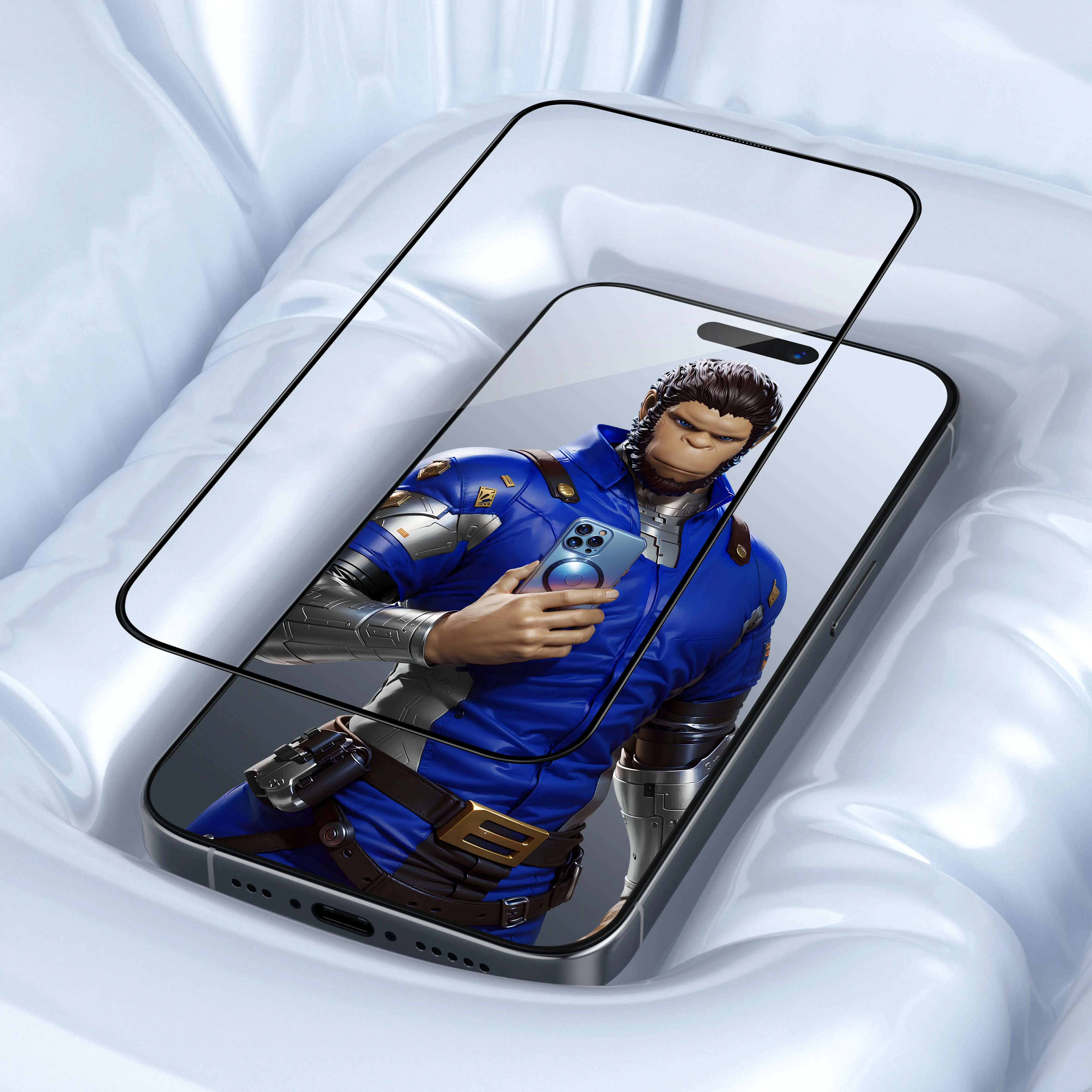 Blueo 3d Onzichtbare Airbag Anti Gebroken Gehard Glas Schermbeschermer Voor Iphone 15 Pro Max