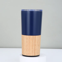 Gobelet isotherme de bureau en acier inoxydable et bambou à double paroi, 20 oz, écologique, avec couvercle, isolation thermique 6-12 heures, résistant à l'ébullition, personnalisable avec logo