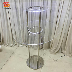 Exhibidores de Flores Metálicos de Doble Capa, Modernos, de Alta Venta al por Mayor, en Color Plateado/Personalizado, para Decoración de Bodas, Fiestas y Banquetes - Product Image 2