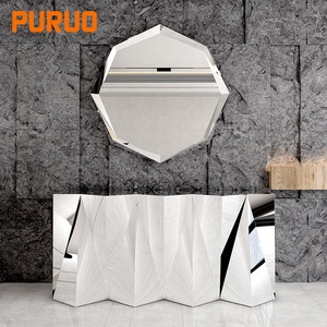 Table <span class=keywords><strong>console</strong></span> <span class=keywords><strong>d</strong></span>'<span class=keywords><strong>entrée</strong></span> en marbre noir avec miroir Puruo luxury designs pieds en acier inoxydable doré et argent - Product Image 2