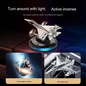 Cao cấp năng lượng mặt trời máy bay & xe hơi hương thơm trang trí lâu dài ánh sáng trang trí nội thất kim loại hương liệu làm mát - Product Image 4