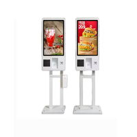 21.5 23.8 27 32 Inch Touch Self Service Ticket Printer Kiosk Machine Touch Screen Kiosk Self Place Order Checkout Kiosk Terminal